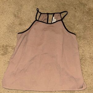 Bar III Taupe Camisole with Black Trim